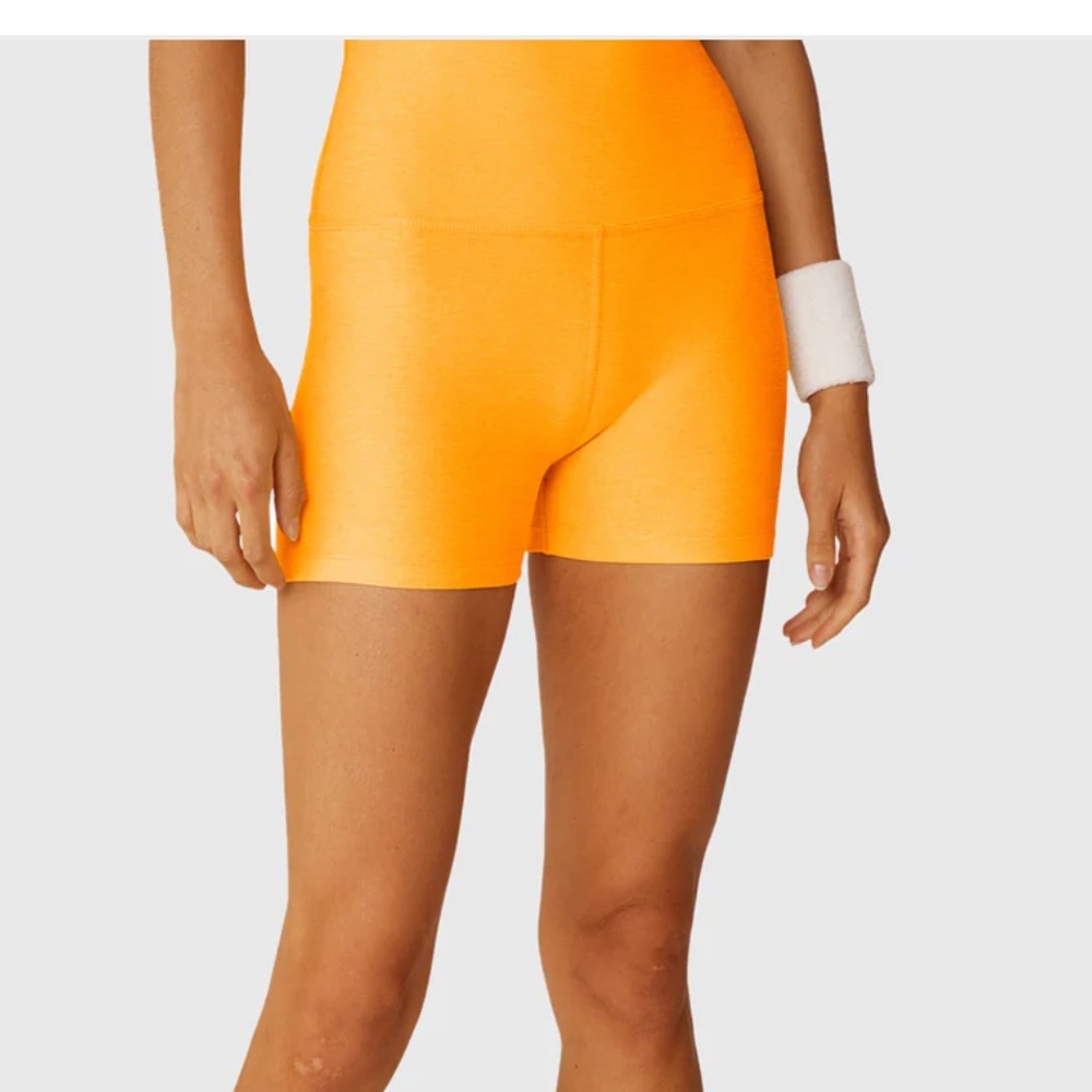 Aritzia Vibrant Orange Bike Shorts